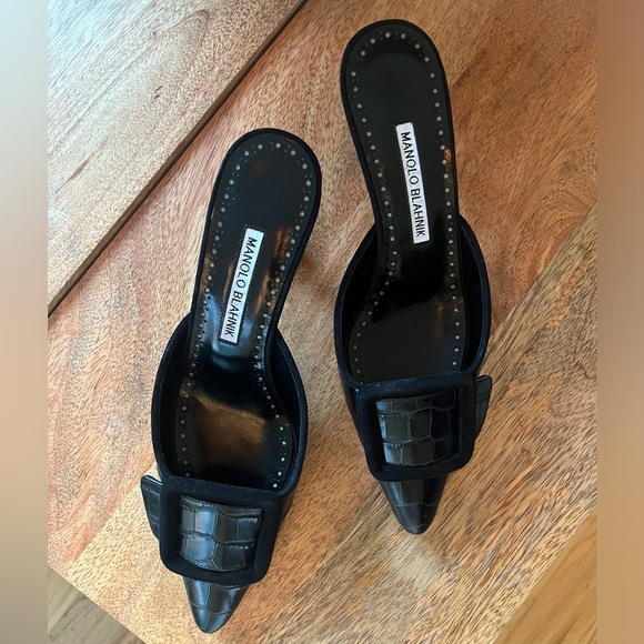 Manolo Blahnik Maysale 50mm mules - Brand New ** - Picture 5 of 12